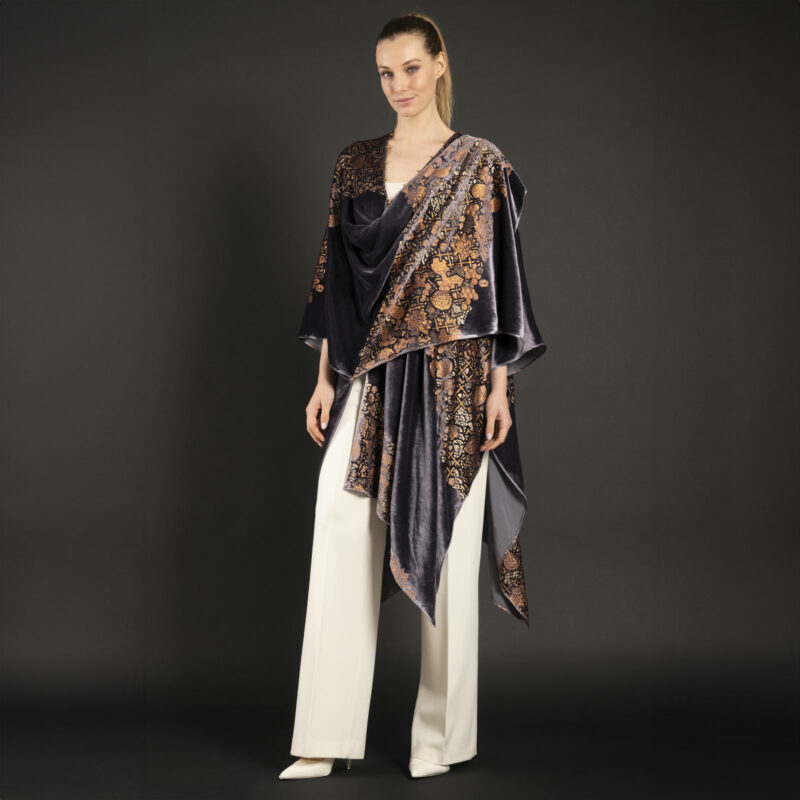 Fortuny printed velvet evening coat